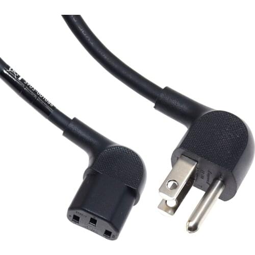 Right Angled US AC Power Cord 3 Prong Nema 5-15P to IEC C13 Adapter Power Supply Lead Extension Cable for PC PSU TV 18AWG