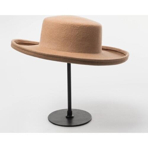 Retro Style Womens Soho Felt Wide Brim Hat Winter Boater Hats Rancher Felt Fedora Hat Wool Hat Ladies Wedding Church Party Hat