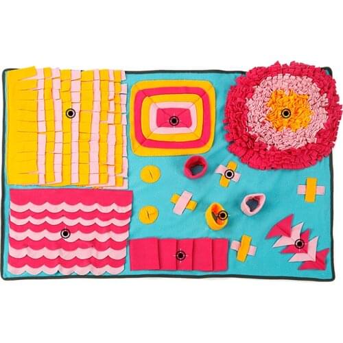 Pet Dog Snuffle Mat Pet Sniffing Training Blanket Detachable Fleece Pads Dog Mat Relieve Stress Nosework Puzzle Toy Pet Nose Pad