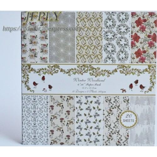 Winter Series Scrapbooking Paper Pack Craft Paper Art Card Card Making 6"x 6" 20 Sheets /pack
