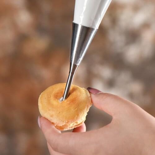 2 Pcs Pastry Puff Cream Cake Nozzle Stainless Steel Pastry Cupcake Puffs Injection Tool Icing Piping Tips Sweet Decorating Tool