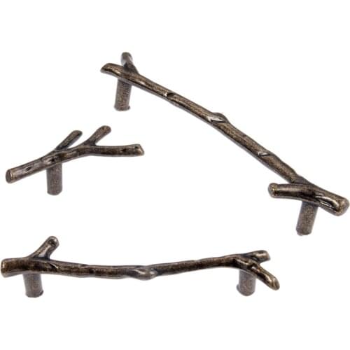 1x Retro Tree Branch Cabinet Handle Furniture Door Knobs and Handles Kitchen Pulls Furniture Hardware 96mm 128mm