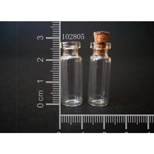 20 pcs 1ml 10x28mm Small Clear Glass Bottle Vial Pendant With Cork and Hook For Wedding Holiday Decoration Christmas Gifts