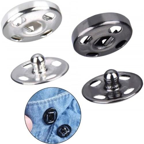 200 Sets 10mm 8.5mm Sew-on Snap Buttons Metal Snap Fastener Buttons Press Button for Sewing Clothing T84F