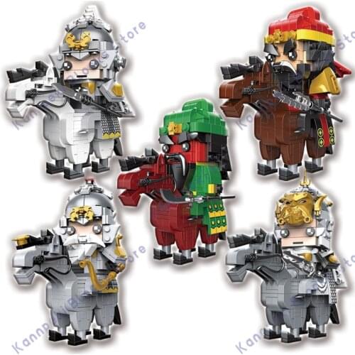 378PCS+ New Three Kingdoms Toys Chinese Dolls Model MOC Building Blocks History Character Hero Ancient Kids Children Gifts DIY