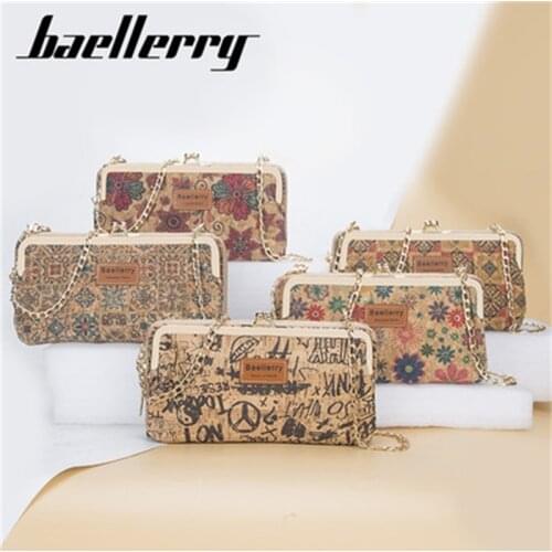 Baellerry Cork Material New Style Less Ladies Multifunctional Long Mobile Phone Bag Fashion Messenger Bag Printed Wallet