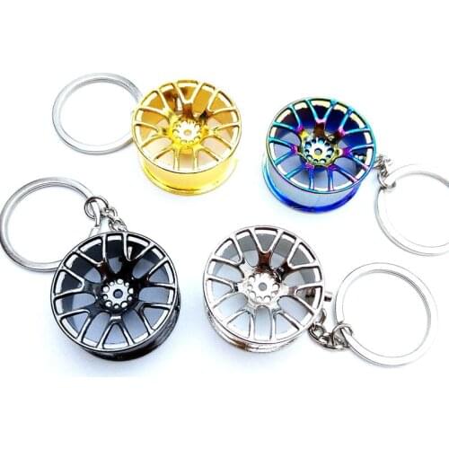 Wheel Hub Key Chain Zinc Alloy Tire Styling Car Key Ring Auto Modification Parts Keyring For BMW Audi Benz Volkswagen SEAT Ford