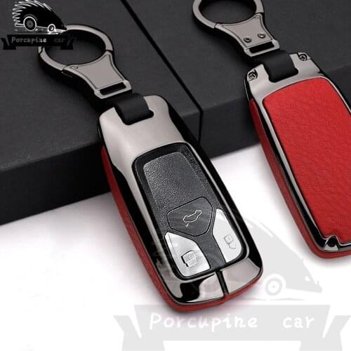 Zinc Alloy leather Car Style Smart Cover Case For Audi A4 New A4L A5 A6L QT S5 S7 Q7 TTS Auto Protection Shell Access Key