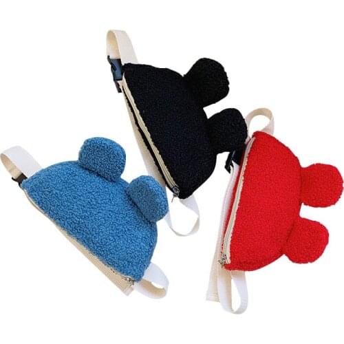 Childrens Small Waist Bag Plush Chest Bag for Boys and Girls Simple Fashion Shoulder Bag Waist Packs Cheat Bags