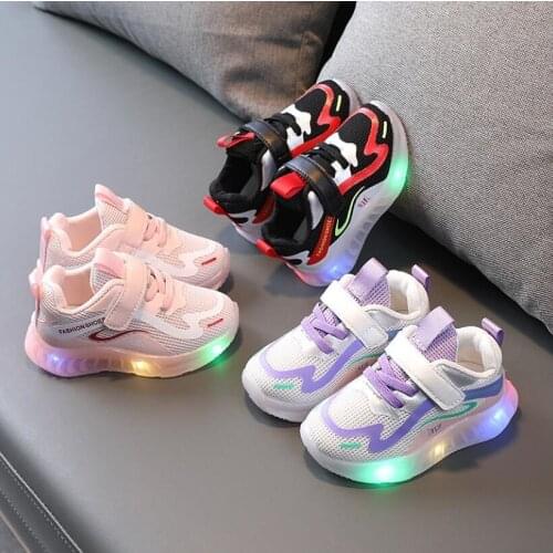 Size 21-30 Childrens Led Shoes Boys Girls Lighted Sneakers Glowing Shoes for Kid Sneakers Boys Baby Sneakers with Light Sole