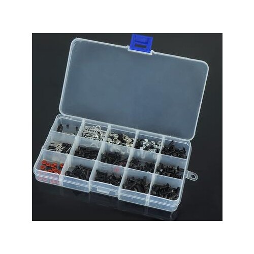 DHK Steel Machined Screw Kits Universal Flat/Round Head Cap Screw + Clip + Nuts for 1:10 RC Car Hardware Repair Tools