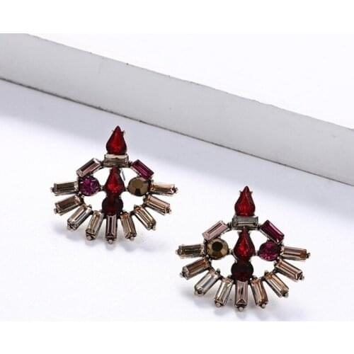 Ethnic Antique Gold Color Deep Blue Resin Beads Pendants Long Drop Earrings for Women Girl Fashion Jewelry