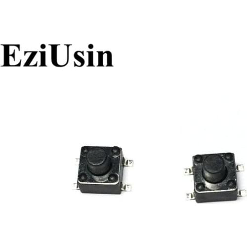 EziUsin 100pcs 4.5*4.5*5 4P PCB Keyboard Touch Button Micro Switch Square SMD Mini Momentary For Arduino Maker Sound