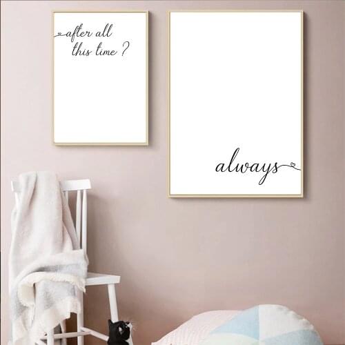 After All This Time Always Quotes Poster And Print Love Word Canvas Painting Black White Wall Art Picture Living Room Home Decor