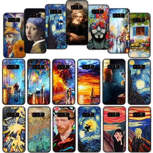 Painting Van Gogh Starry Night Soft Cover Case for Samsung Galaxy Note 8 9 A01 A60 M10 M20 M30 M40 M30S S8 S9 Plus
