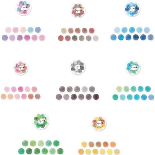 M17F Dot Washi Sticker Tape Round Stickers 100 Dots/Roll for Journal Planner Scrapbooking Craft Projects Water Bottle Package