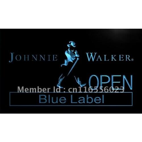 LA060- Johnnie Walker Whiskey OPEN Bar LED Neon Light Sign home decor crafts