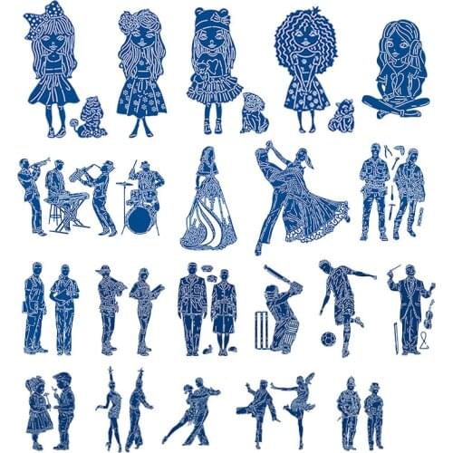 Cute Girl Dancing People Sporty Boy Metal Cutting Dies Stencils for Scrapbooking Embossing Die Cards Making Paper Craft New 2019