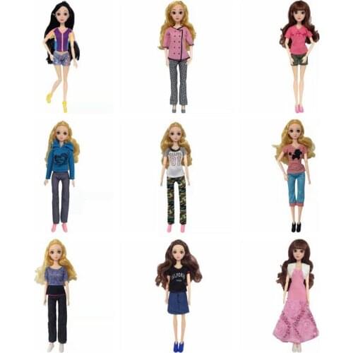 Fashion Clothes Set for Barbie Doll Outfits Shirt Dress Suspender Skirt Pants 1/6 BJD Dolls Accessories Kids Toys for Girls DIY