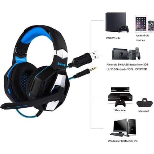 Headphone Sweyqi A701/Gaming Headphones Earphone Microphone with backlit /for PC PS4 Laptop phone/ tws/RU