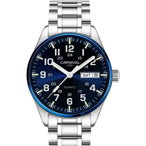 New Switzerland Carnival Luxury Brand Watch Men Japan Quartz Men Watches Luminous Watch Male Waterproof Sapphire Clocks C8638-2