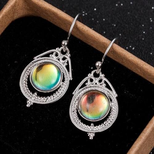 New Vintage Imitation Moonstone Crystal Dangle Earrings Earrings for Women Wedding Jewelry Statement Earring