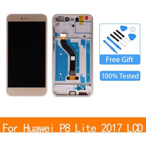 Original 5.2'' Display with Frame for Huawei P8 Lite 2017 LCD Touch Screen Digitizer Assembly P9 Lite 2017 PRA-LA1 PRA-LX1 LCD