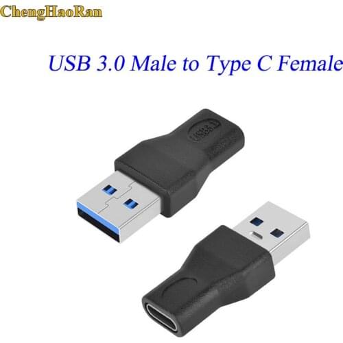ChengHaoRan USB 3.1 Type C Female to USB 3.0 Male Port Adapter type-c USB-C to USB3.0 Type-A Connector Black Color Converter