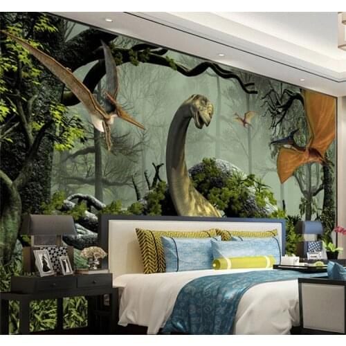 Custom Photo Wallpaper 3D Stereo Dinosaur Theme Large Murals Primitive Forest Living Room Bedroom Backdrop Decor Mural WallPaper
