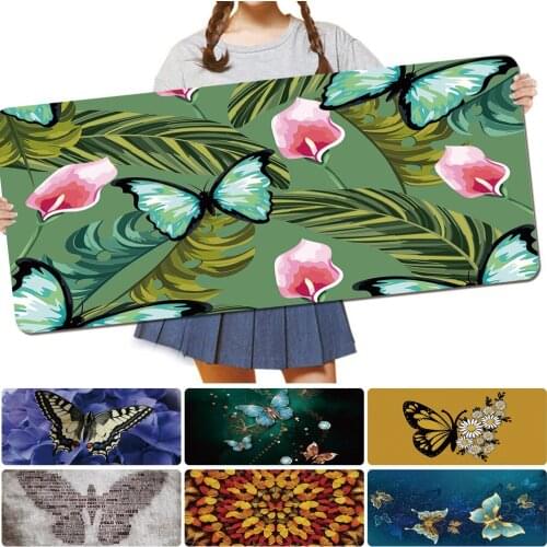 Portable Home Office Game MousePad Waterproof Easy Clean PU Leather Butterfly Pattern Series Computer Mouse Keyboard Mat