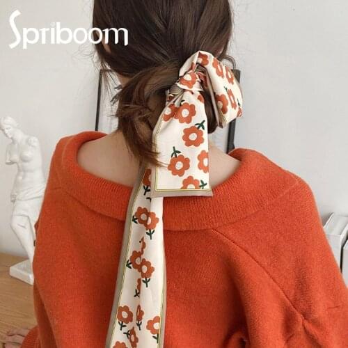 Summer Hair Bands Korean Headscarf Sweet Flowers Hair Accessories for Women Girls Long Hair Band Retro Bandana Letter Headband