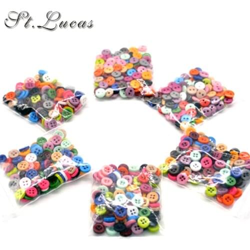 New 100pcs/lot small Resin Button Round Four Holes 10mm sew on scrapbooking for child cloth Candy colors handmade DIY