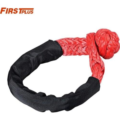 55cm 38000lbs Car Lbs Synthetic Soft Shackle Rope With Protective Sleeve Soft Shackle Synthetic Rope Recovery Tow Strap