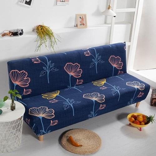 Universal Soft Stretch Sofa Cover Without Armrests Full Coverage Folding Sofa Protector Slipcover For 190cm Three-seater Sofa