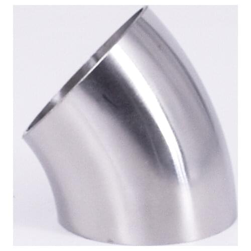 16/19/22/25/28/32/34/38/45/48/51mm OD Butt Welding 45 Degree Elbow SUS 304 Stainless Steel Sanitary Pipe Fitting Homebrew