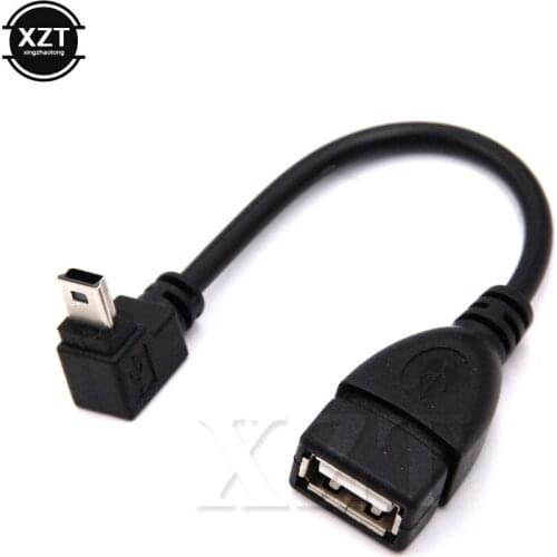 High Quality USB A Female to Mini 5P USB B Male Conversion Adapter OTG Cable Upwards Black Portable Design