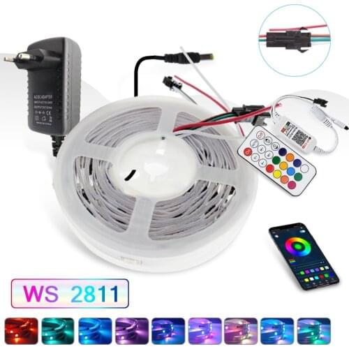 WS2811 Digital Addressable LED Strip 12V Aclorol Programmable SMD5050 SMD2835 Wif RGB 5M Dream Color IP20 IP65 Waterproof