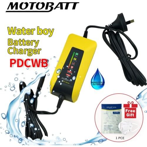 Motobatte Chargers Waterproof 12V 1A Motorcycle Battery Charger Suit AGM Lead Acid Calcium Gel Batteries Intelligent Maintainer