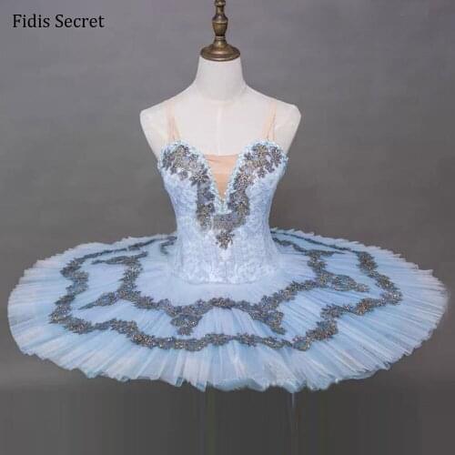 Female High Quality Sugar Plum Fairy Blue Platter Ballet Tutu Skirt,Girls Ballerina YAGP Professional Competition Stage Costumes