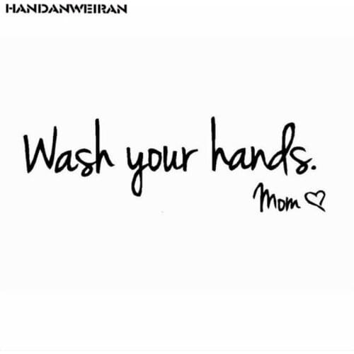 1PCS Wall Sticker Hand Washing Love Mother Used In Childrens Toilet Kitchen Reminder Home Decoration 40 * 15CM