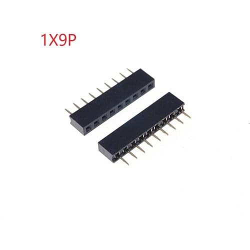 1000pcs 1x9 P 9 Pin 2.0 mm PCB Female Header Pin Headers Single row Straight Through Hole Insulator height 4.30mm Rohs Reach