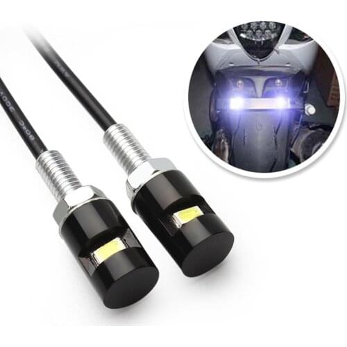 2Pcs Car Motorcycle Number License Plate Lights 12V LED 5630 SMD Auto Tail Front Screw Bolt Bulbs Lamps Light Source Tail Light