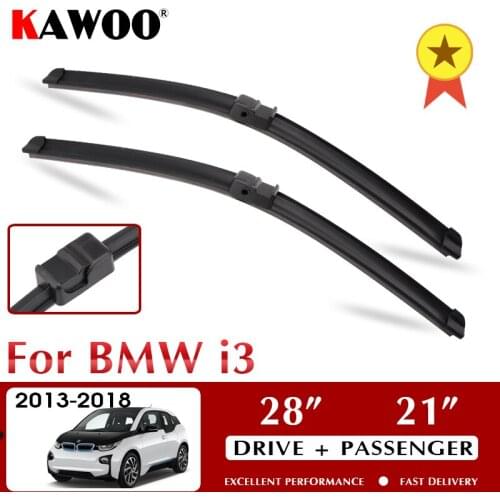 KAWOO Car Wiper Blades For BMW i3 October 2013 - Nov. 2018 Windshield Windscreen Window 28"+21" LHD RHD Auto Accessories