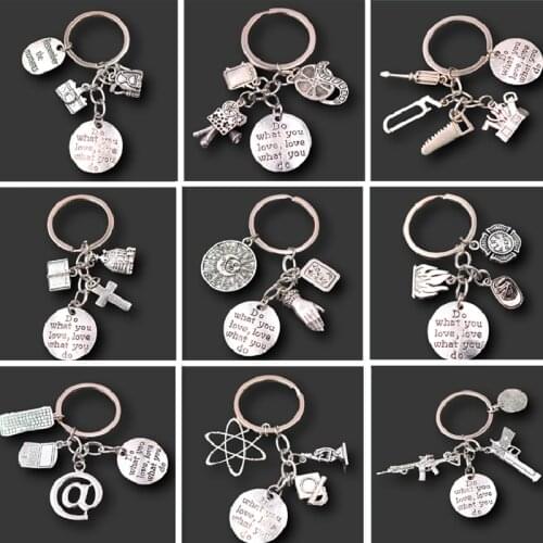 Occupation DIY Charm Keychain, Scientist, Cameraman, Repairman, Priest,Foreteller, Firefighter, Programmer, Shooting Instructor