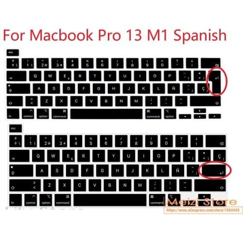 Spanish language Spain For MacBook Pro M1 13 inch 2020 A2289 A2251 A2338 2021 for MacBook Pro 16" A2141 Keyboard cover Skin