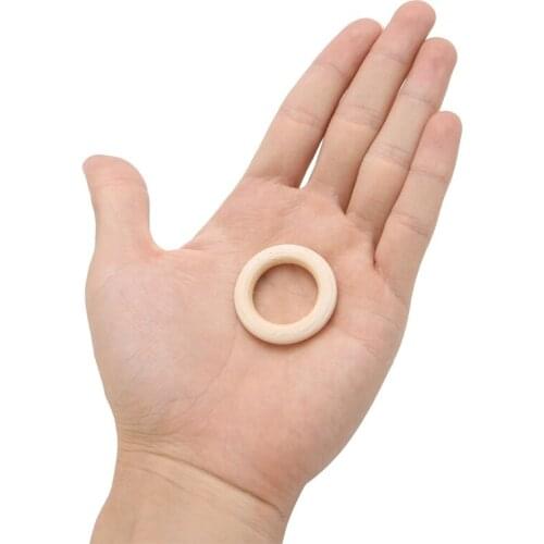 DIY Wooden Beads Connectors Circles Rings Beads Lead-Free Natural Wood