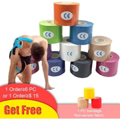 2 Size Kinesiology Tape Athletic Recovery Elastic Tape Relief Muscle Pain Knee Pads Support For Sport Fitness Bandage