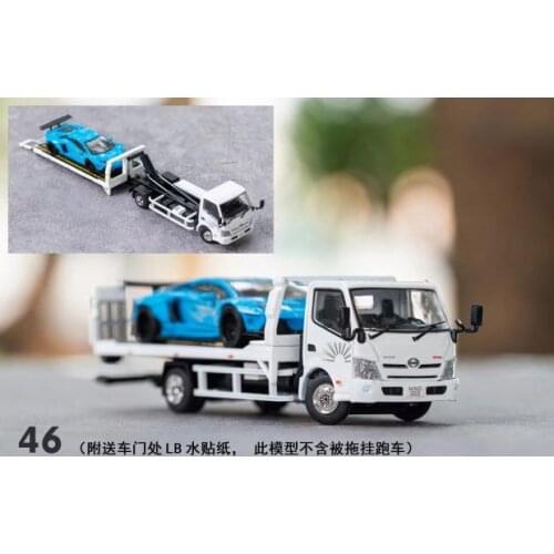 GCD 1:64 HINO 300 Flatbed Tow Truck Ground ed. White w/LBWK Decal DieCast Model Car