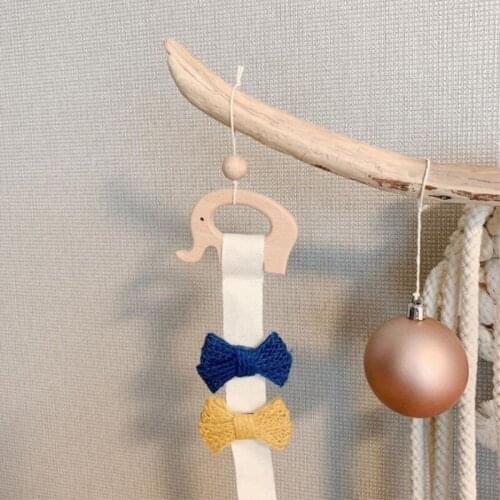 INS Nordic Wooden Baby Hair Clips Storage Holder Wood Animals Wall Hanging Ornament Kids Room Decoration Girls Hairpin Organizer