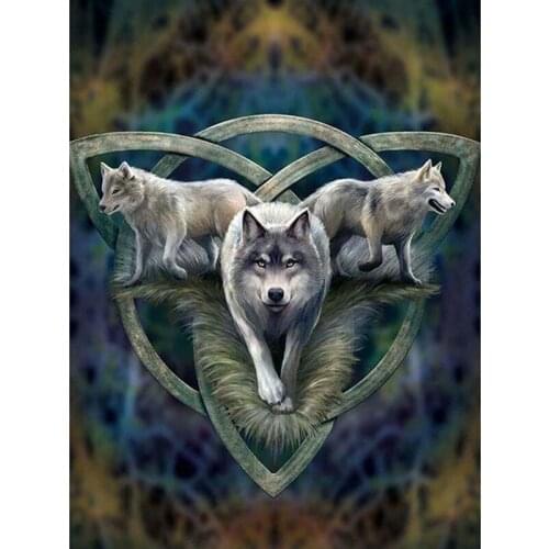 Landscape diamond mosaic full wolves embroidery painting rhinestone wall stickers diamond drawing art needlework handcraft